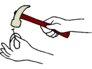 Sticker Custom Preview Image #067658 Hands Handswith Objects Hammer Nail