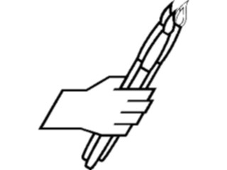 Sticker Custom Preview Image #067750 Hands Handswith Objects Paintbrushes