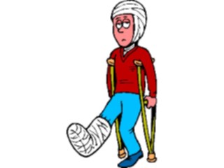 Sticker Custom Preview Image #067968 Health Medical Cartoons Broken Leg01