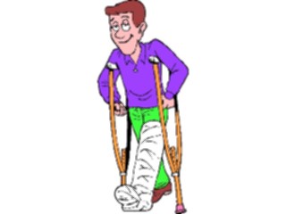 Sticker Custom Preview Image #067970 Health Medical Cartoons Broken Leg03