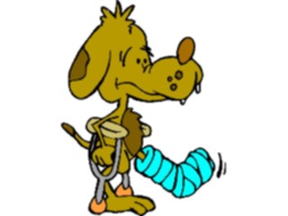 Sticker Custom Preview Image #067980 Health Medical Cartoons Broken Leg Dog2