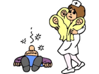 Sticker Custom Preview Image #068149 Health Medical Cartoons Father Triplets