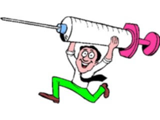 Sticker Custom Preview Image #068197 Health Medical Cartoons Holding Giant Syringe