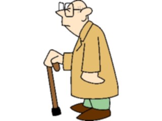 Sticker Custom Preview Image #068236 Health Medical Cartoons Manwith Cane