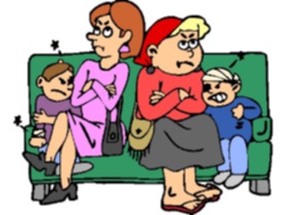 Sticker Custom Preview Image #068287 Health Medical Cartoons Mothersin Waiting Room