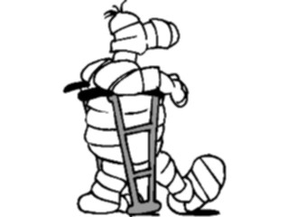 Sticker Custom Preview Image #068288 Health Medical Cartoons Mummyon Crutches