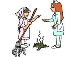 Sticker Custom Preview Image #068316 Health Medical Cartoons Nurse Cleaning Lady