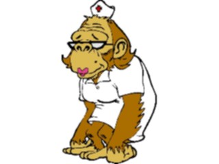 Sticker Custom Preview Image #068319 Health Medical Cartoons Nurse Gorilla