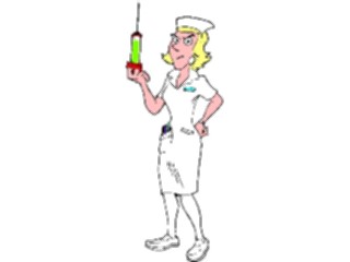 Sticker Custom Preview Image #068320 Health Medical Cartoons Nurse Holding Syringe