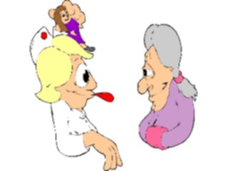 Sticker Custom Preview Image #068329 Health Medical Cartoons Nurse Teasing