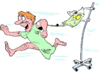 Sticker Custom Preview Image #068362 Health Medical Cartoons Patient Running