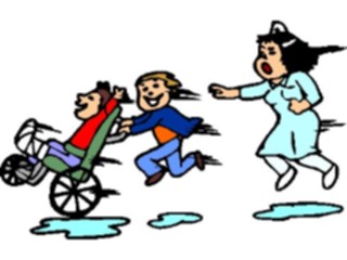 Sticker Custom Preview Image #068390 Health Medical Cartoons Playingon Wheelchair3