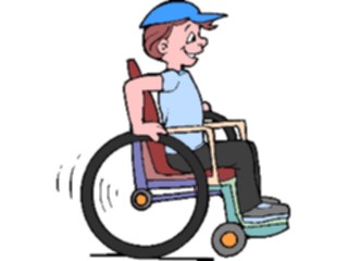 Sticker Custom Preview Image #068391 Health Medical Cartoons Playingon Wheelchair4