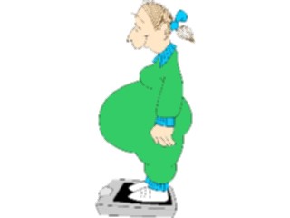 Sticker Custom Preview Image #068416 Health Medical Cartoons Pregnant Womanon Scale