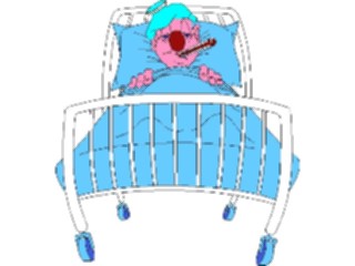 Sticker Custom Preview Image #068442 Health Medical Cartoons Sickin Bed1