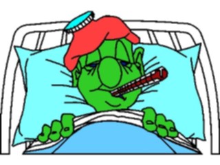 Sticker Custom Preview Image #068443 Health Medical Cartoons Sickin Bed2