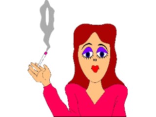 Sticker Custom Preview Image #068458 Health Medical Cartoons Smoking Woman