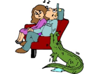 Sticker Custom Preview Image #068553 Health Medical Cartoons Waiting Room Alligator