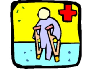 Sticker Custom Preview Image #068564 Health Medical Cartoons Walkingon Crutches