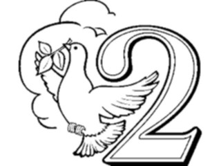 Sticker Custom Preview Image #069846 Holidays Christmas Decorative Numbers02 Turtle Doves