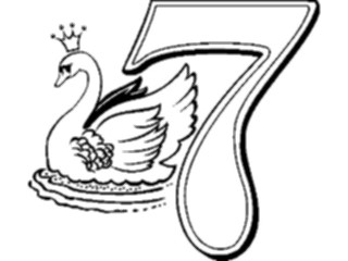 Sticker Custom Preview Image #069856 Holidays Christmas Decorative Numbers07 Swans