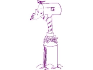 Sticker Custom Preview Image #070000 Holidays Christmas General Birds Mailbox