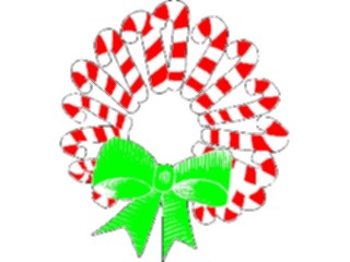 Sticker Custom Preview Image #070138 Holidays Christmas General Candy Cane Wreath