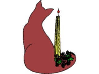 Sticker Custom Preview Image #070173 Holidays Christmas General Cat Candle