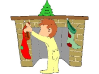 Sticker Custom Preview Image #070528 Holidays Christmas Gifts Stockings Boy Hanging Stockings