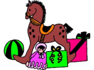 Sticker Custom Preview Image #070681 Holidays Christmas Gifts Stockings Rocking Horse Gifts