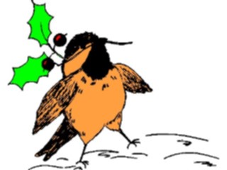 Sticker Custom Preview Image #070865 Holidays Christmas Holly Mistletoe Holly Bird2