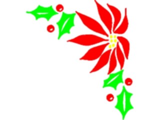 Sticker Custom Preview Image #070955 Holidays Christmas Holly Mistletoe Poinsettia Corner2