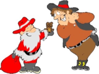 Sticker Custom Preview Image #070966 Holidays Christmas Santa Reindeer Santa Cowboy