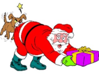 Sticker Custom Preview Image #070967 Holidays Christmas Santa Reindeer Santa Dog