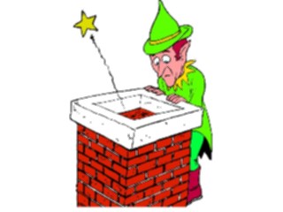 Sticker Custom Preview Image #071002 Holidays Christmas Santa Reindeer Elf Chimney