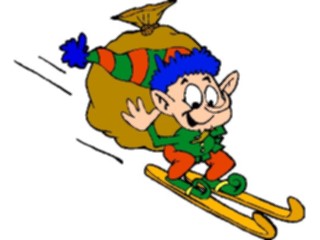 Sticker Custom Preview Image #071024 Holidays Christmas Santa Reindeer Elf Skiing