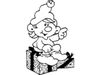 Sticker Custom Preview Image #071033 Holidays Christmas Santa Reindeer Elfwith Gift2