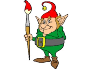 Sticker Custom Preview Image #071047 Holidays Christmas Santa Reindeer Elfwith Paintbrush