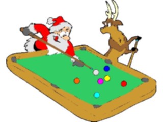 Sticker Custom Preview Image #071104 Holidays Christmas Santa Reindeer Playing Billiards