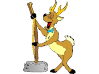 Sticker Custom Preview Image #071159 Holidays Christmas Santa Reindeer Reindeer Playing Bass