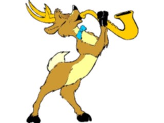 Sticker Custom Preview Image #071161 Holidays Christmas Santa Reindeer Reindeer Playing Saxophone