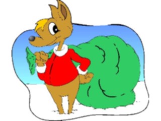 Sticker Custom Preview Image #071162 Holidays Christmas Santa Reindeer Reindeer Sack