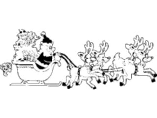 Sticker Custom Preview Image #071164 Holidays Christmas Santa Reindeer Reindeer Sleigh