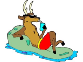 Sticker Custom Preview Image #071167 Holidays Christmas Santa Reindeer Reindeer Sunbathing