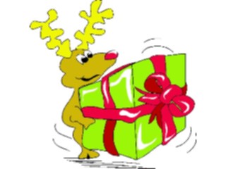 Sticker Custom Preview Image #071170 Holidays Christmas Santa Reindeer Reindeerwith Gift