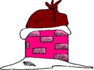 Sticker Custom Preview Image #071176 Holidays Christmas Santa Reindeer Sackin Chimney