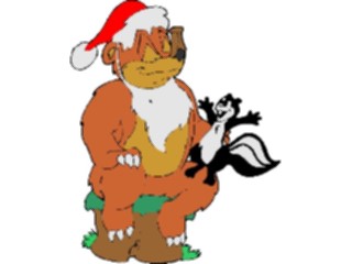 Sticker Custom Preview Image #071227 Holidays Christmas Santa Reindeer Santa Bear Skunk