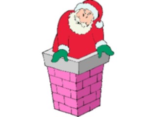 Sticker Custom Preview Image #071247 Holidays Christmas Santa Reindeer Santa Chimney2