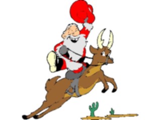 Sticker Custom Preview Image #071256 Holidays Christmas Santa Reindeer Santa Cowboy