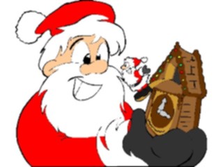 Sticker Custom Preview Image #071257 Holidays Christmas Santa Reindeer Santa Cuckoo Clock